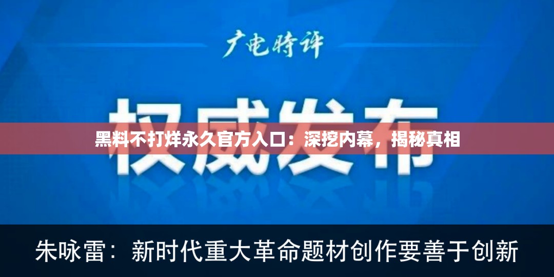 黑料不打烊永久官方入口：深挖内幕，揭秘真相