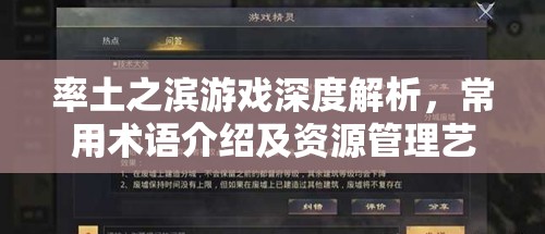 率土之滨游戏深度解析,常用术语介绍及资源管理艺术探讨 率土之滨游戏深度解析,常用术语介绍及资源管理艺术探讨